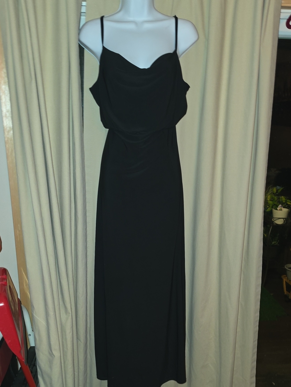 white birch Black Cowl Neck Maxi Slip Dress